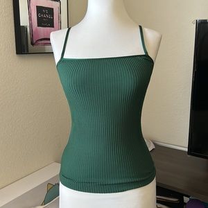 🔴 SOLD🔴 Aritzia Wilfred forest green ribbed tank top XS